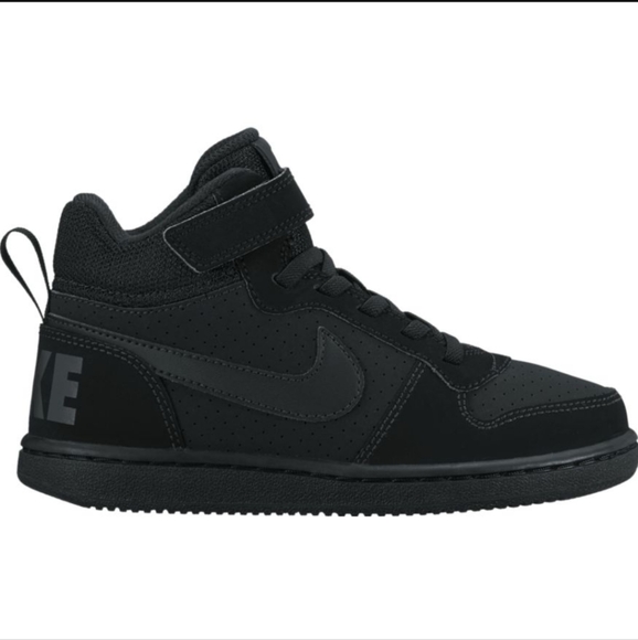 Nike Other - Nike Youth Court Borough Mid ‘Triple Black’ (PS) 2Y